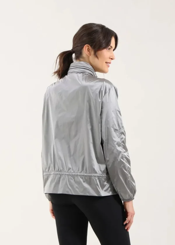 Chervo Women's MANANA Full-Zip Ultralight Hooded Wind Jacket - METALLIC GREY