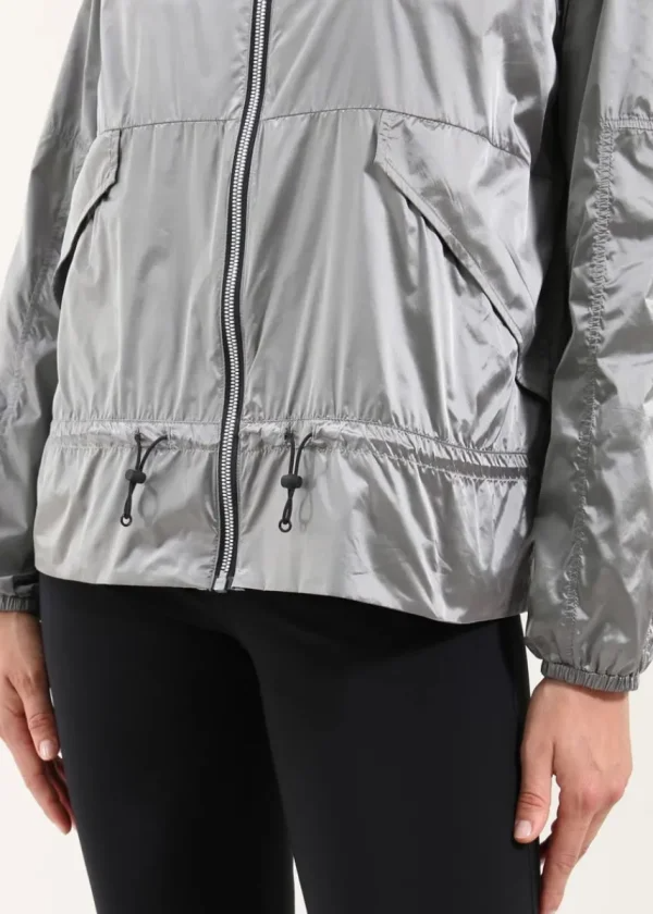 Chervo Women's MANANA Full-Zip Ultralight Hooded Wind Jacket - METALLIC GREY
