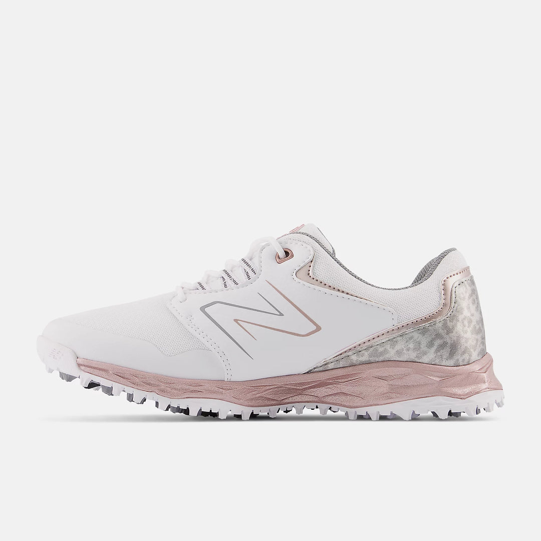 New Balance Womens Fresh Foam Links SL V2 Golf Shoe - WHITE / ROSE GOLD - Golf Anything Canada