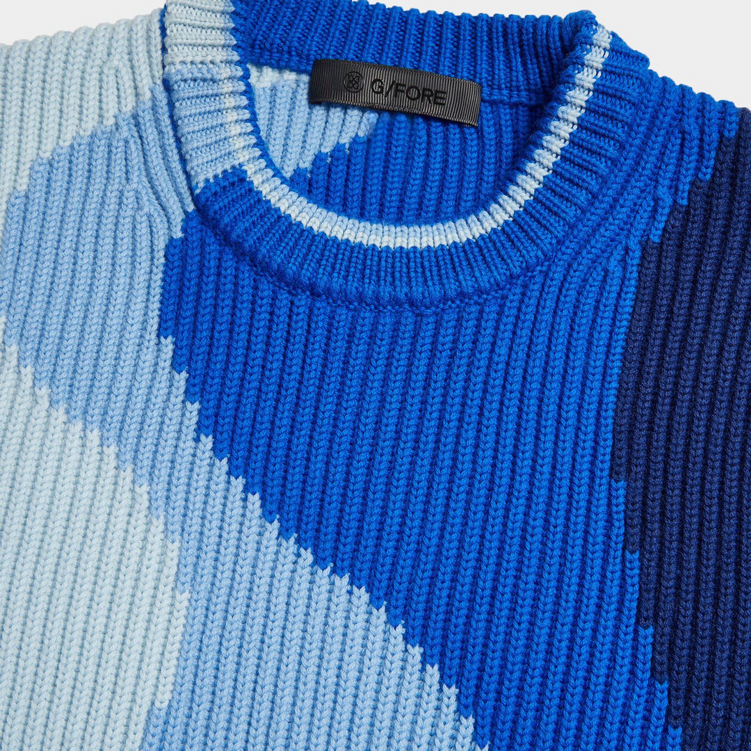 G/FORE WOMEN'S 100% WOOL JACQUARD CREWNECK SWEATER - SPACE
