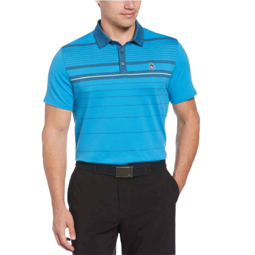 Original Penguin Mens Heritage Fine Line Stretch Golf Polo Shirt CLOISONNE
