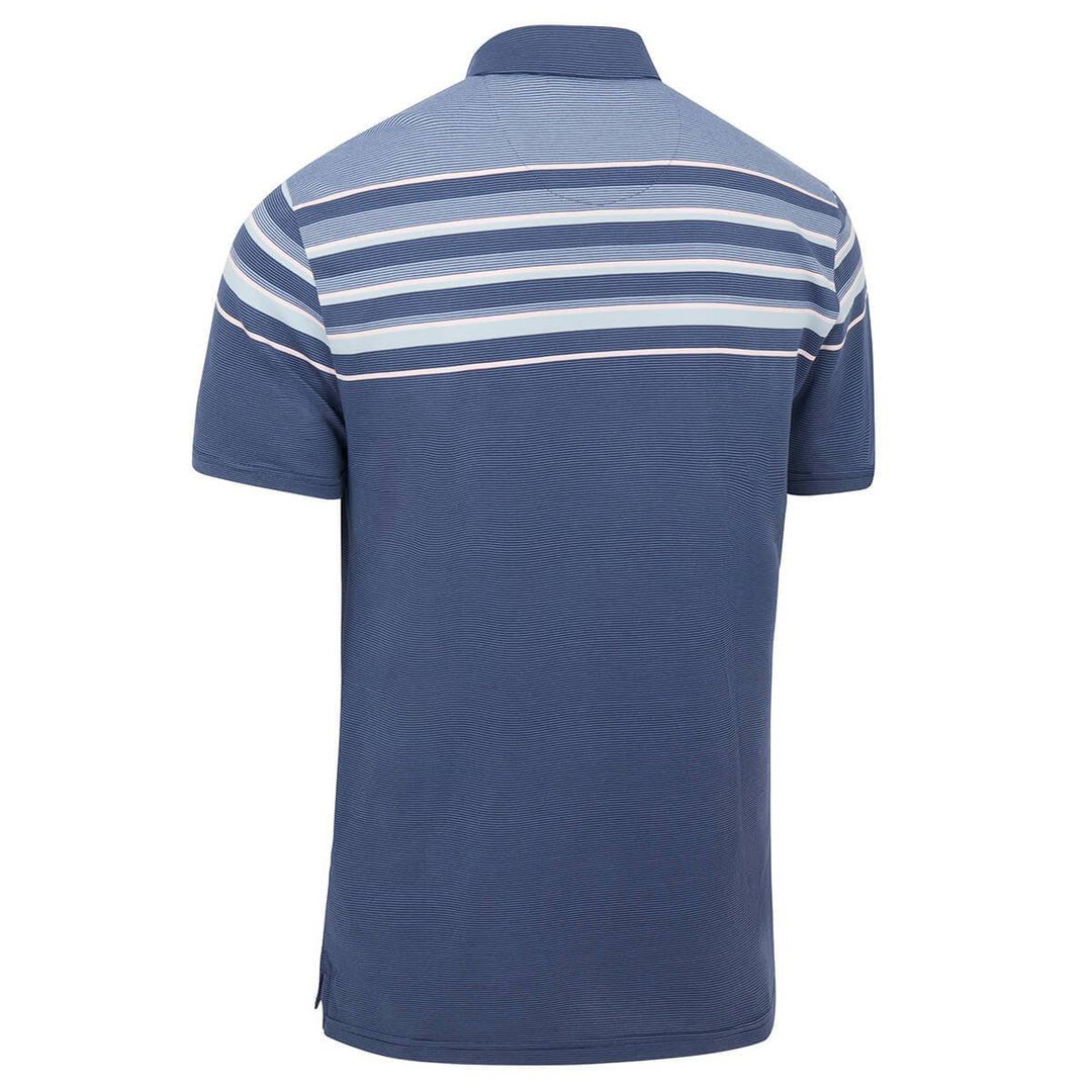 Original Penguin Mens Slub Color Block Striped Stretch Golf Polo Shirt - BLACK IRIS