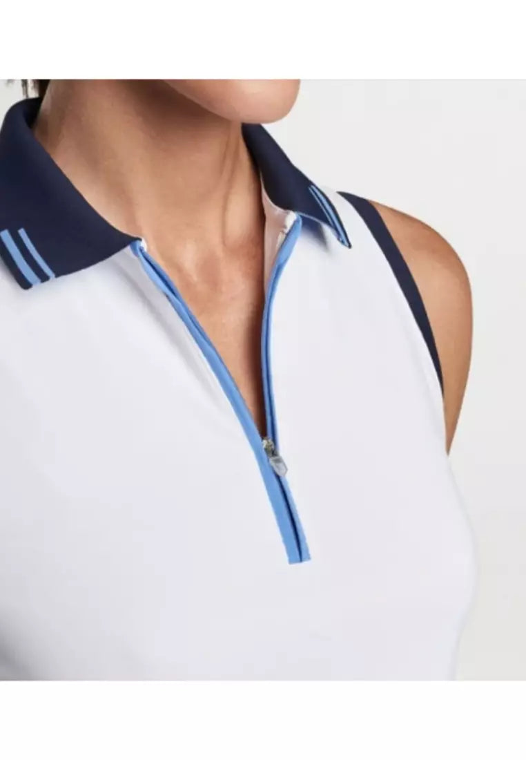 Peter Millar Womens Chrissie Sleeveless Polo - White Navy
