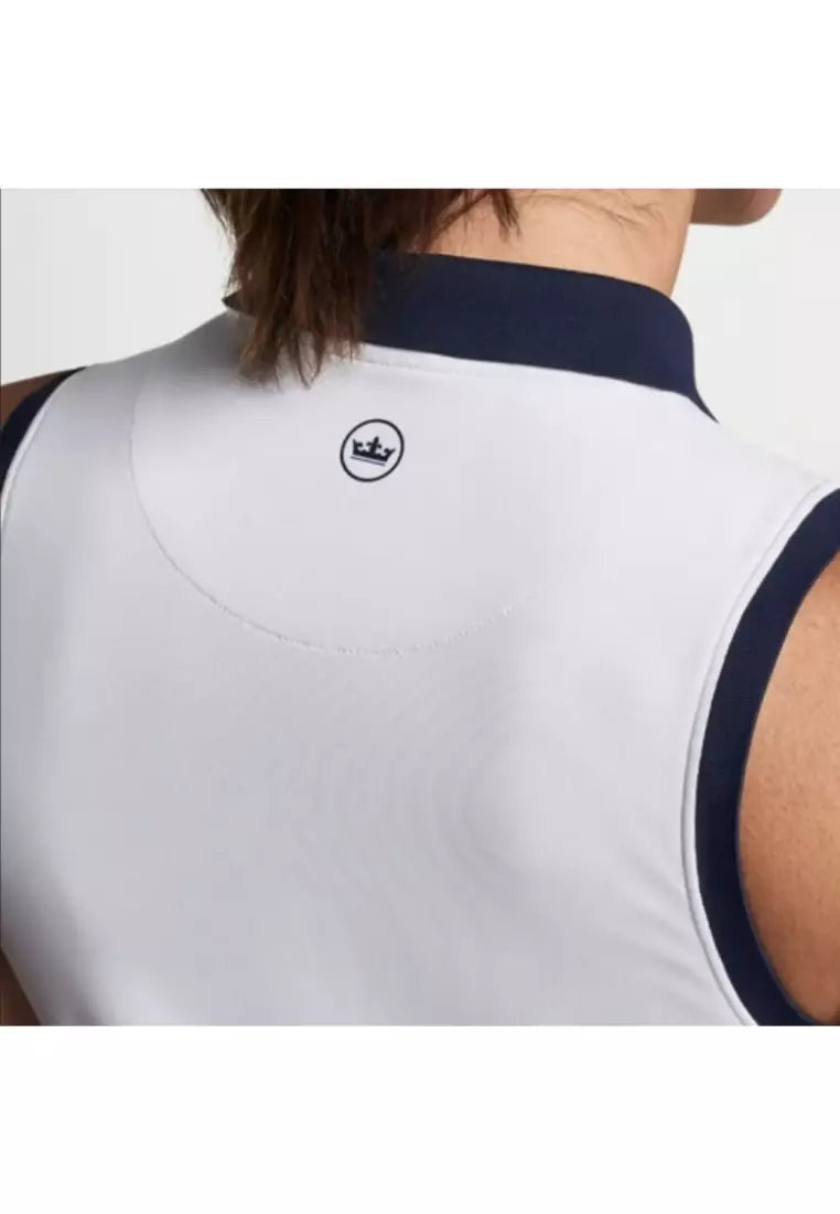 Peter Millar Womens Chrissie Sleeveless Polo - White Navy