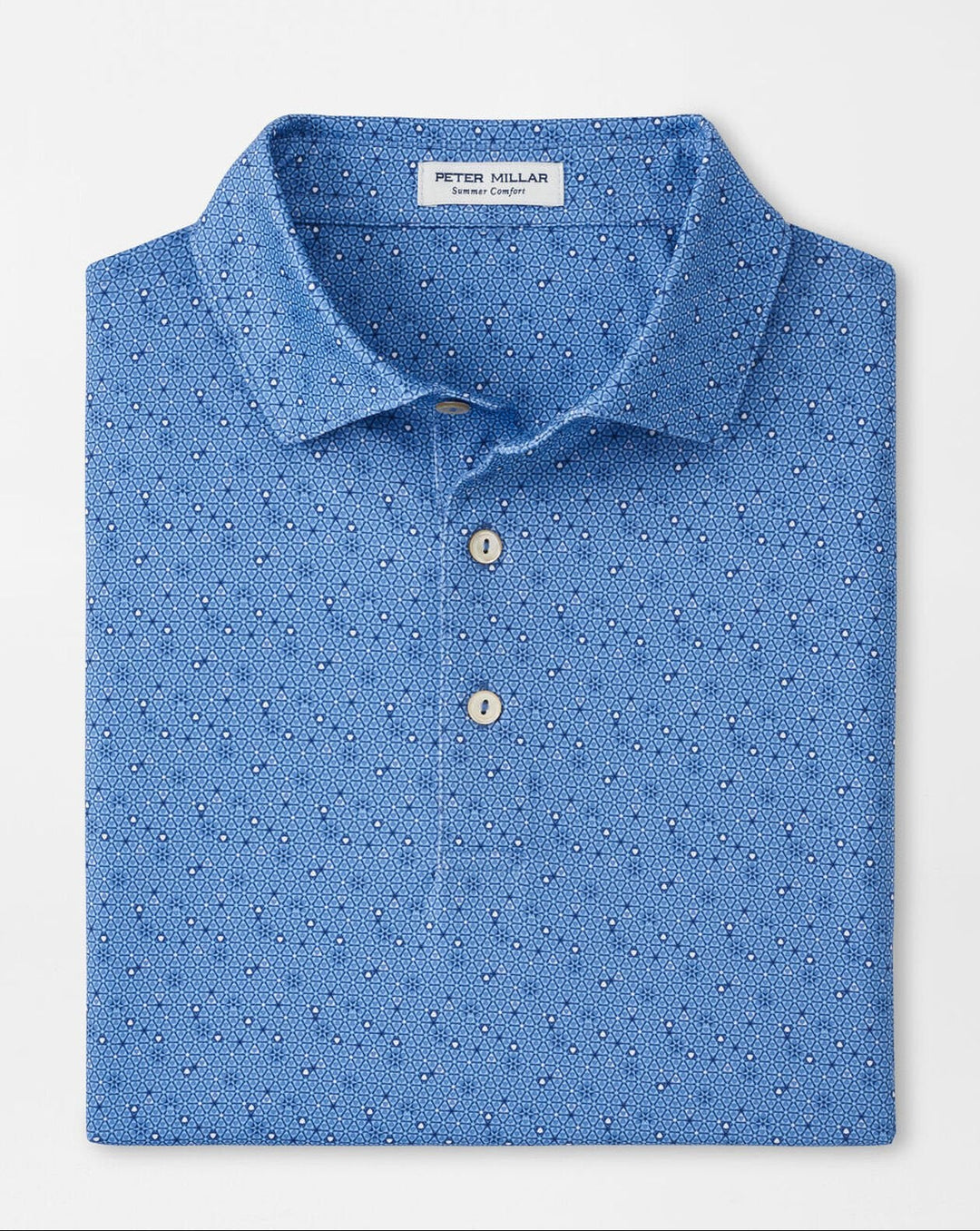Peter Millar Men's Classic Fit Costanzo Geo Performance Jersey Polo - EVENING TIDE
