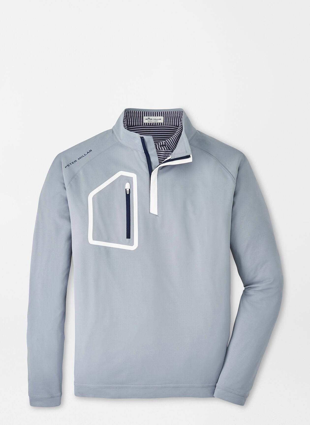 Peter Millar Mens Classic Fit Forge Performance Quarter Zip LONDON