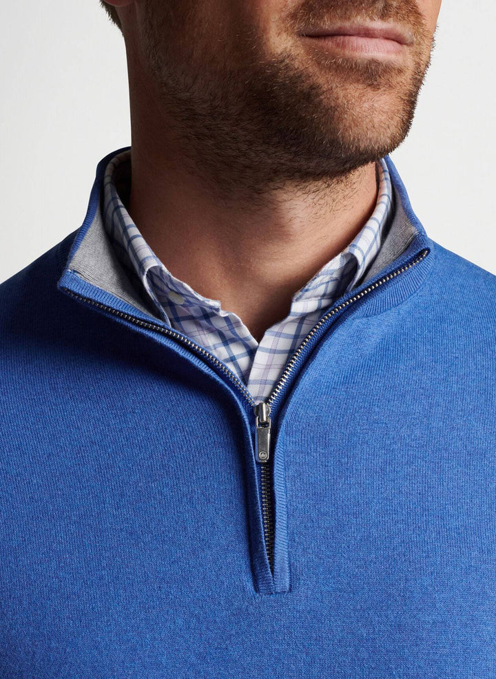 Peter Millar Men's Classic Fit Crest Quarter Zip - MARITIME