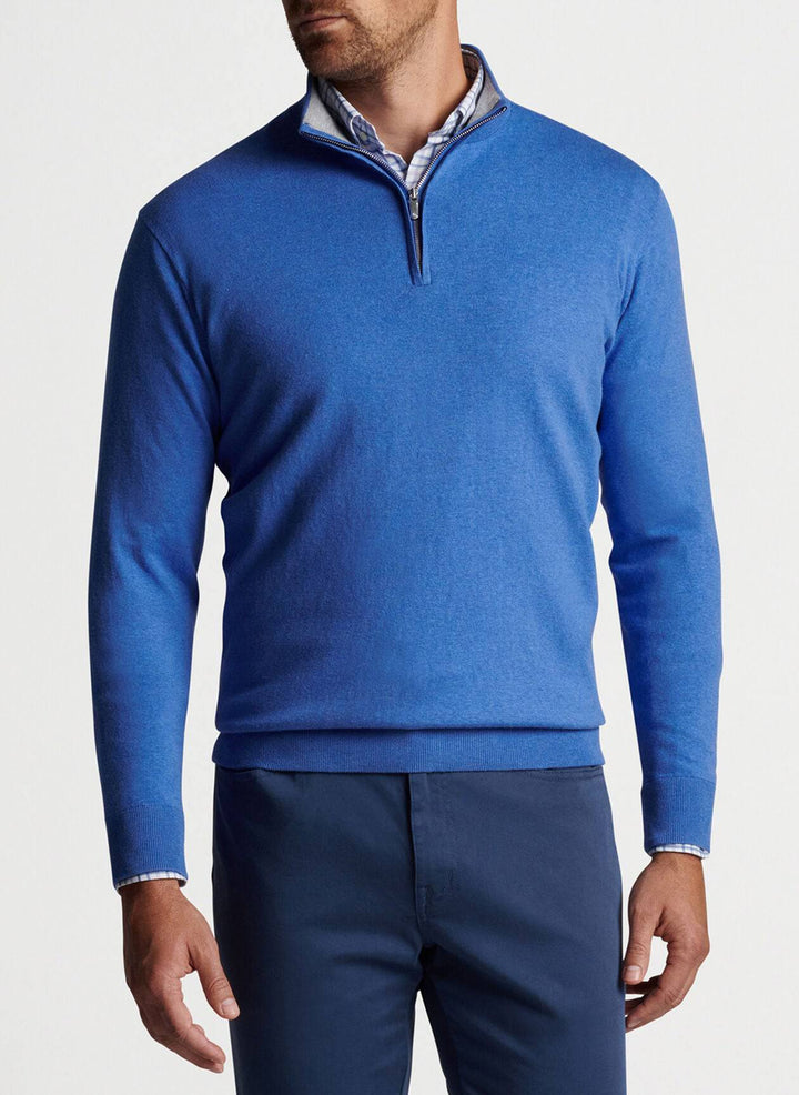 Peter Millar Men's Classic Fit Crest Quarter Zip - MARITIME