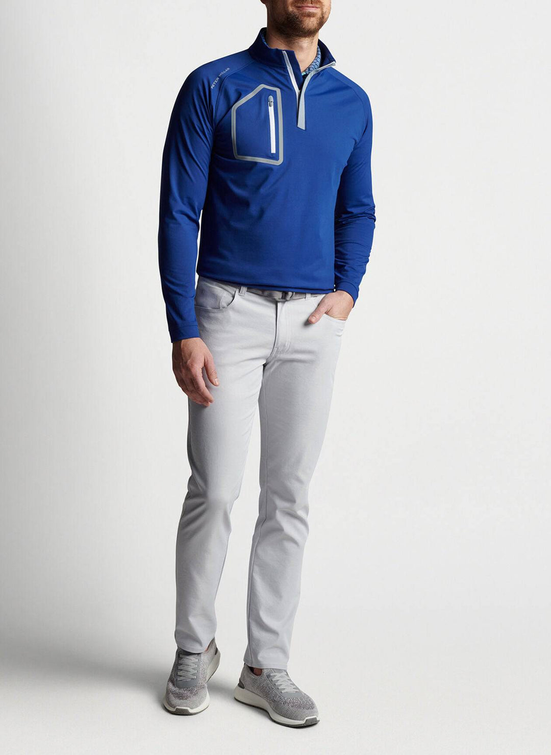 Peter Millar Men's Classic Fit Forge Performance Quarter 1/4 Zip - SPORT NAVY