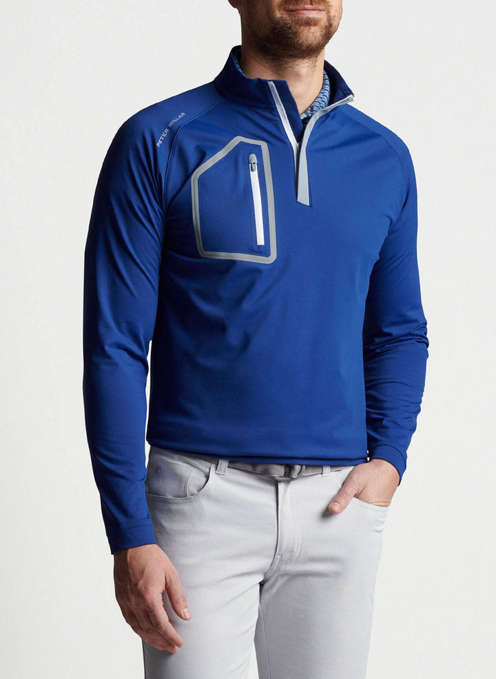 Peter Millar Men's Classic Fit Forge Performance Quarter 1/4 Zip - SPORT NAVY