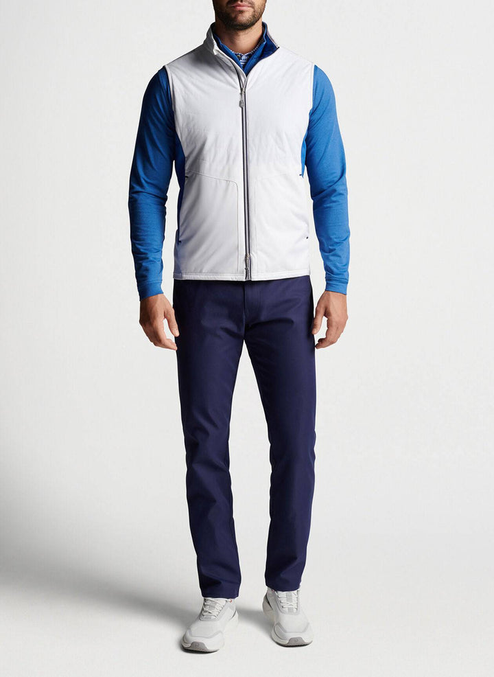 Peter Millar Mens Fuse Elite Hybrid Vest - WHITE/STARBOARD BLUE