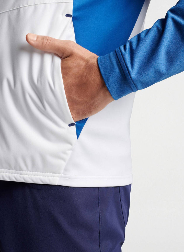 Peter Millar Mens Fuse Elite Hybrid Vest - WHITE/STARBOARD BLUE