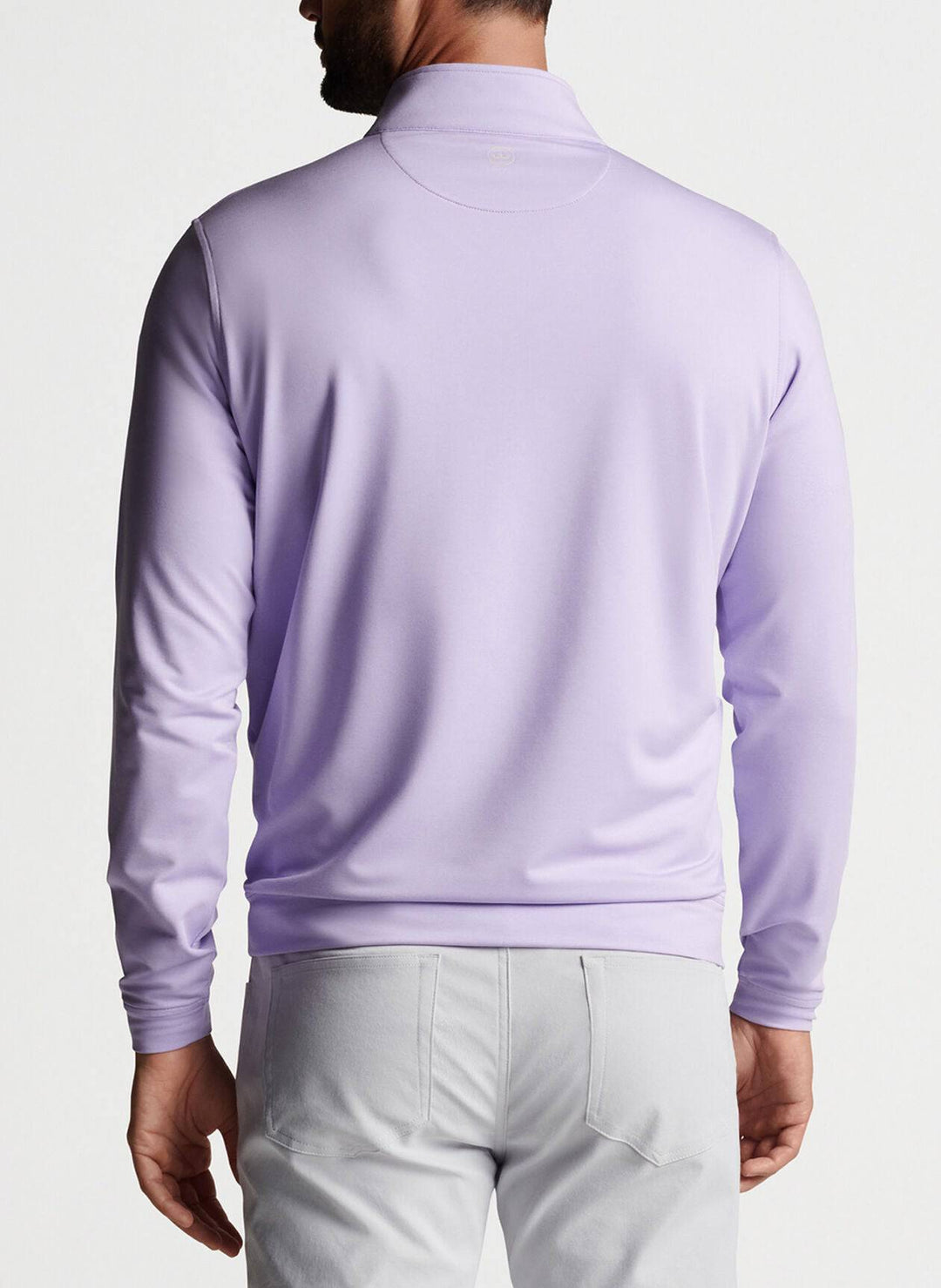 Peter Millar Mens Perth Mélange Performance Quarter Zip - MOONFLOWER