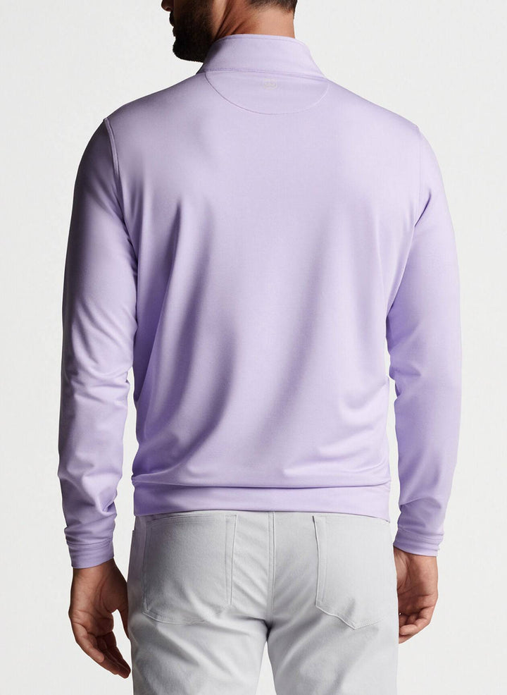 Peter Millar Mens Perth Mélange Performance Quarter Zip - MOONFLOWER