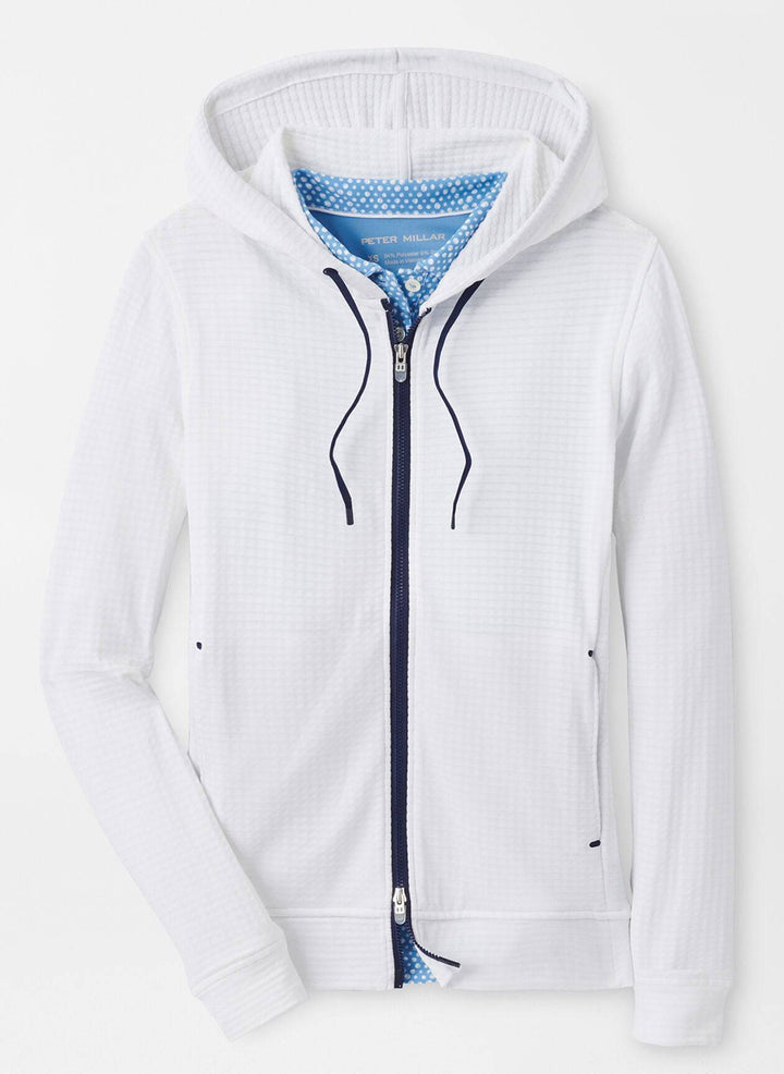 Peter Millar Womens French Terry Full-Zip Hoodie - WHITE