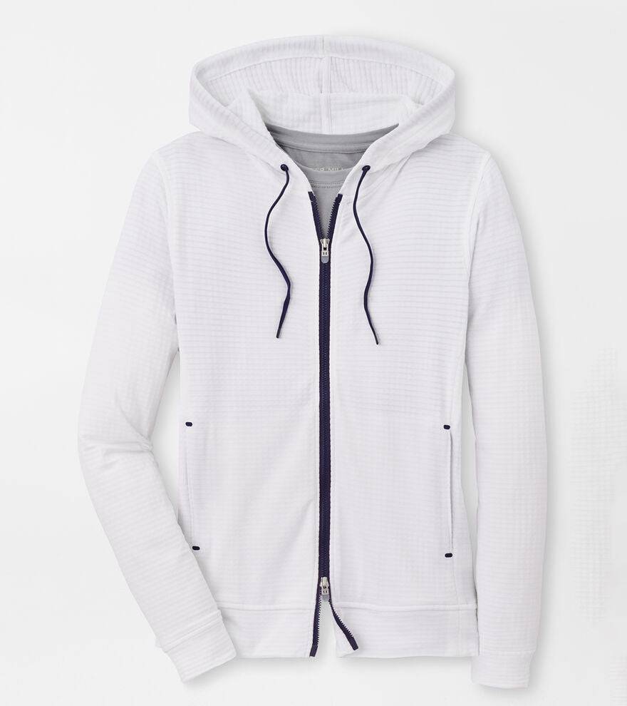 Peter Millar Womens French Terry Full-Zip Hoodie - WHITE