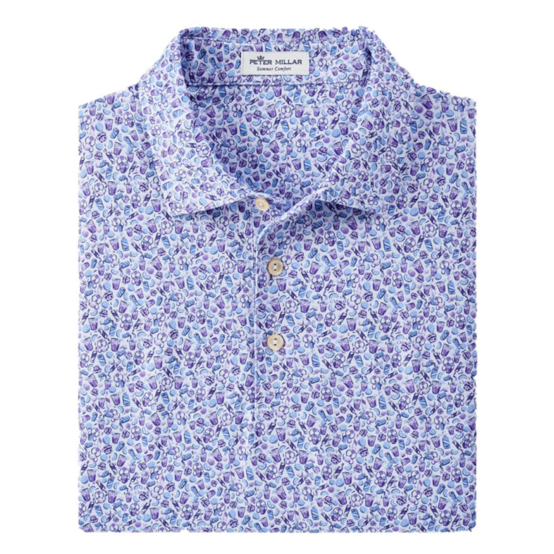Peter Millar Men's Classic Fit Dazed & Transfused Performace Jersey Polo Sean - MOON MIST