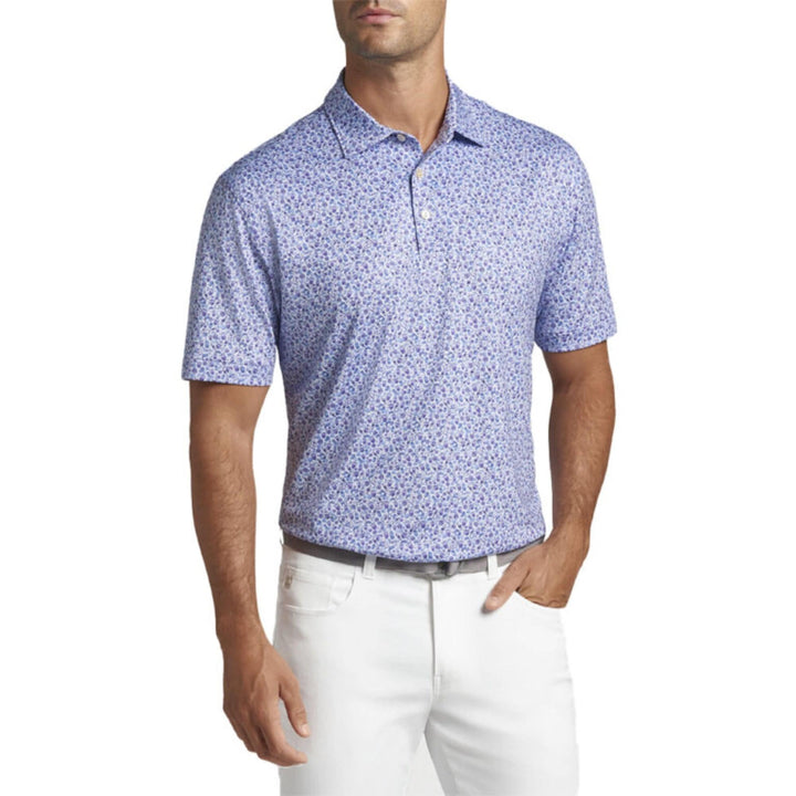 Peter Millar Men's Classic Fit Dazed & Transfused Performace Jersey Polo Sean - MOON MIST