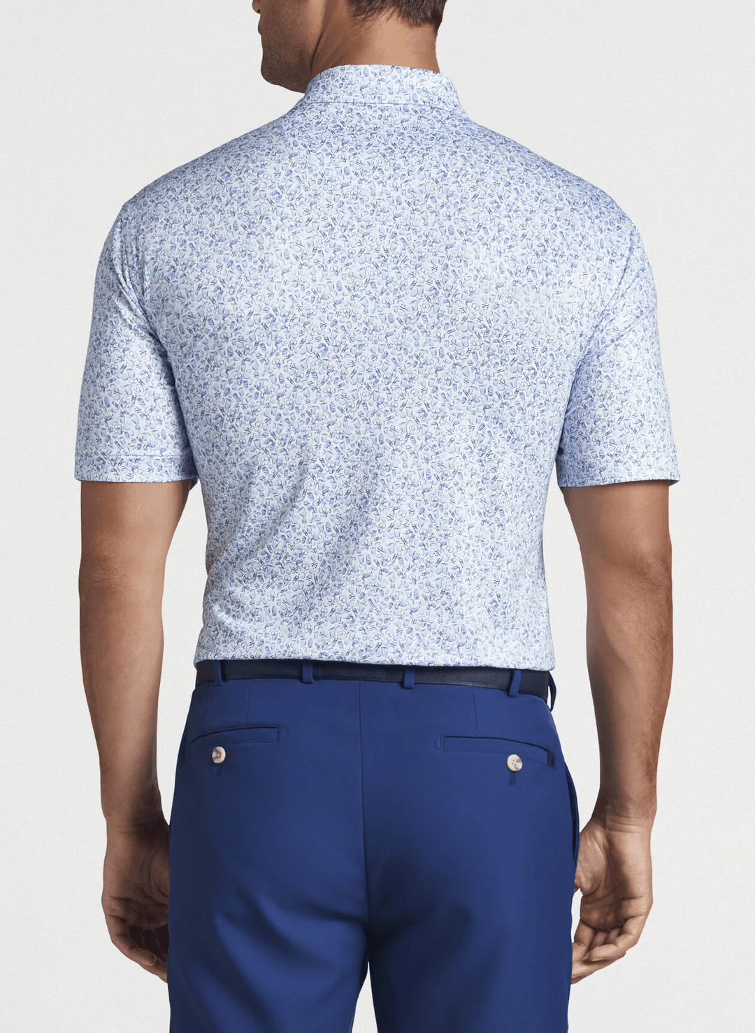 Peter Millar Mens Classi Fit Dazed & Transfused Performace Jersey Polo Sean - WHITE