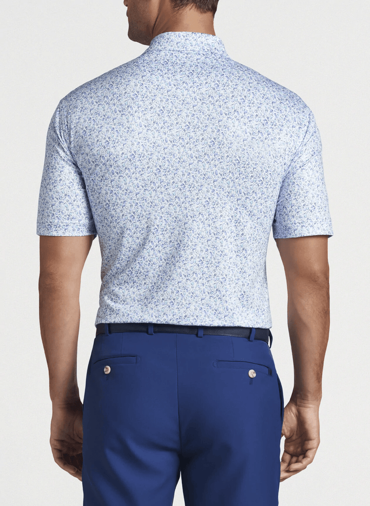 Peter Millar Mens Classi Fit Dazed & Transfused Performace Jersey Polo Sean - WHITE