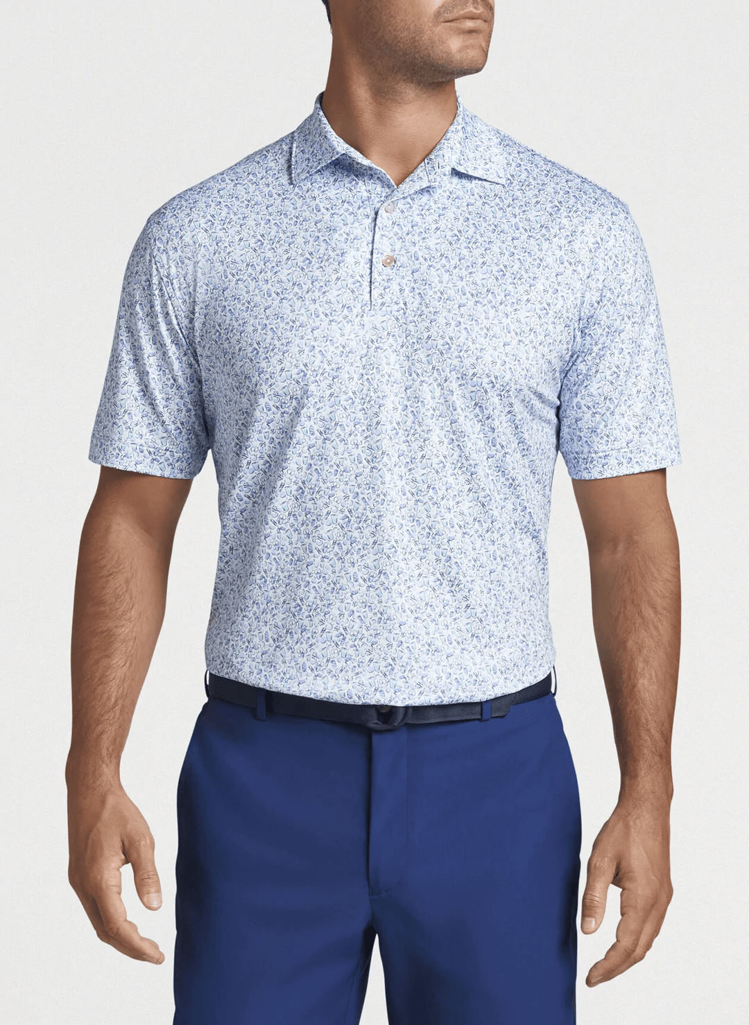 Peter Millar Mens Classi Fit Dazed & Transfused Performace Jersey Polo Sean - WHITE