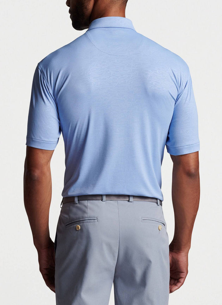 Peter Millar Men's Classic FIt Featherweight Course Camo Polo - IRIS MOON