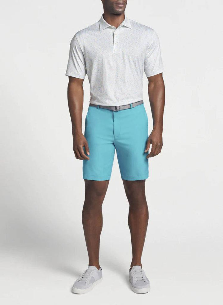Peter Millar Men's Classic Fit Half and Half Performance Polo - WHITE