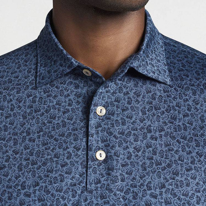Peter Millar Mens  Classic Fit Herring Performance Polo - NAVY