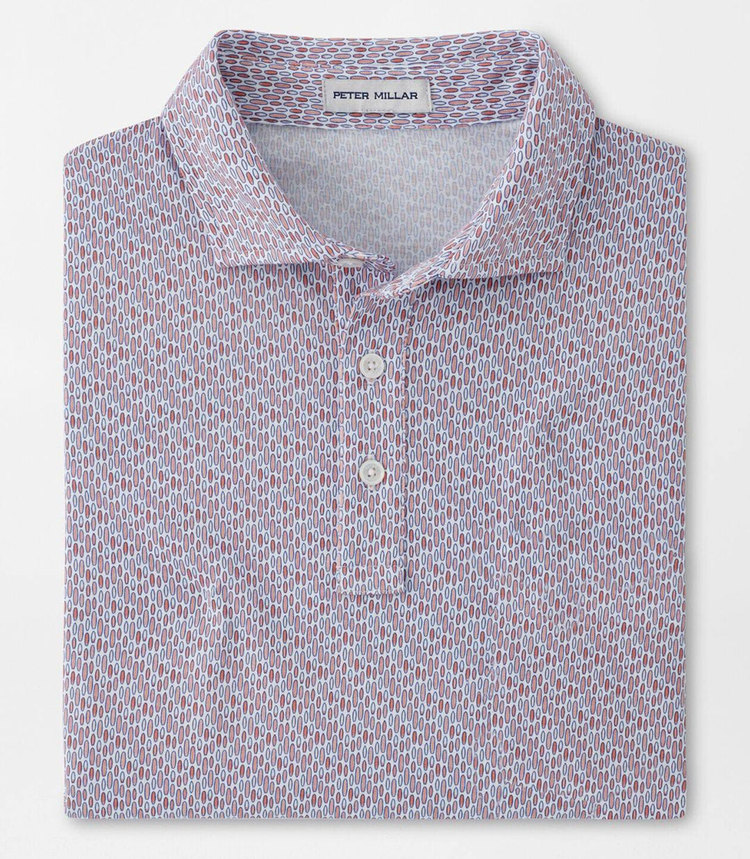 Peter Millar Mens Pima Cotton Pilot Mill Surf's Up Printed Polo - SUNWASHED BRICK