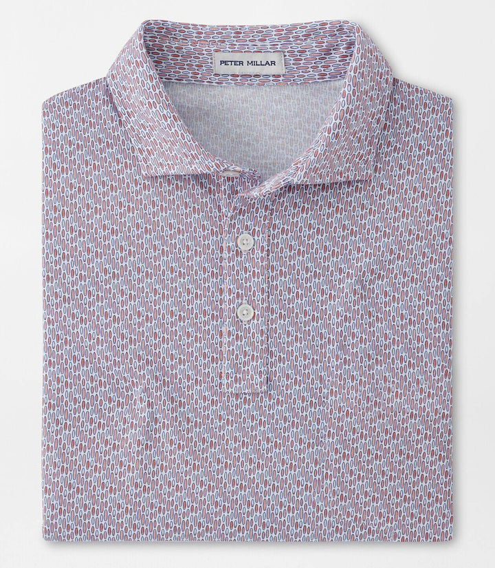 Peter Millar Mens Pima Cotton Pilot Mill Surf's Up Printed Polo - SUNWASHED BRICK