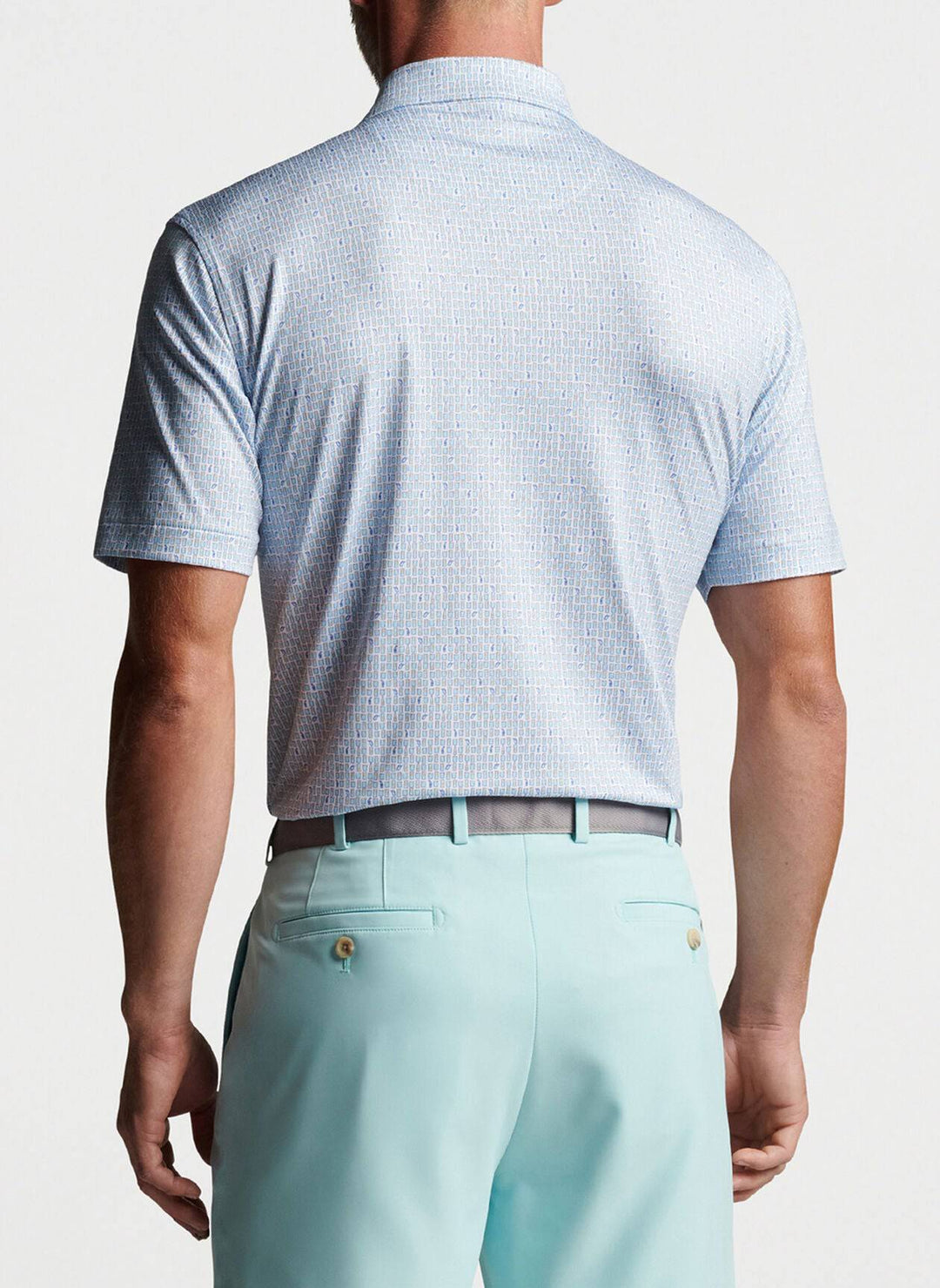 Peter Millar Men's Classic Fit Ranch Water Performance Jersey Polo - WHITE