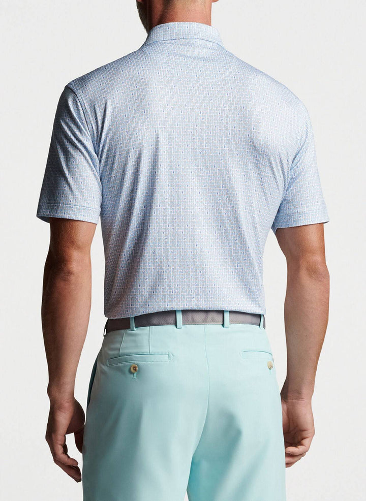 Peter Millar Men's Classic Fit Ranch Water Performance Jersey Polo - WHITE