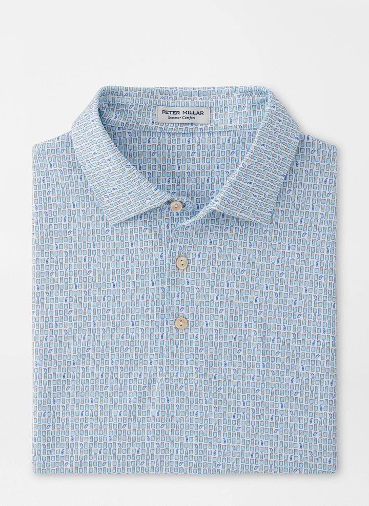 Peter Millar Men's Classic Fit Ranch Water Performance Jersey Polo - WHITE