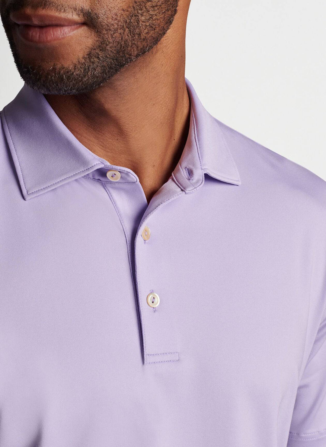 Peter Millar Mens Solid Performance Jersey Polo - MOONFLOWER