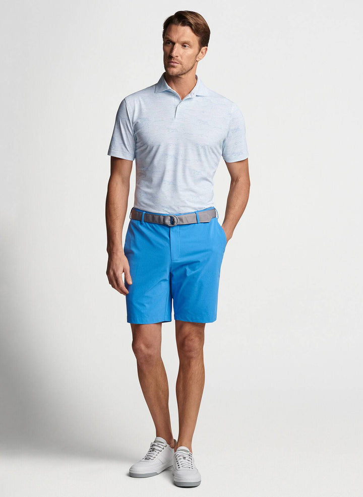 Peter Millar Mens Tailored Fit Wine Country Performance Jersey Polo -WHITE