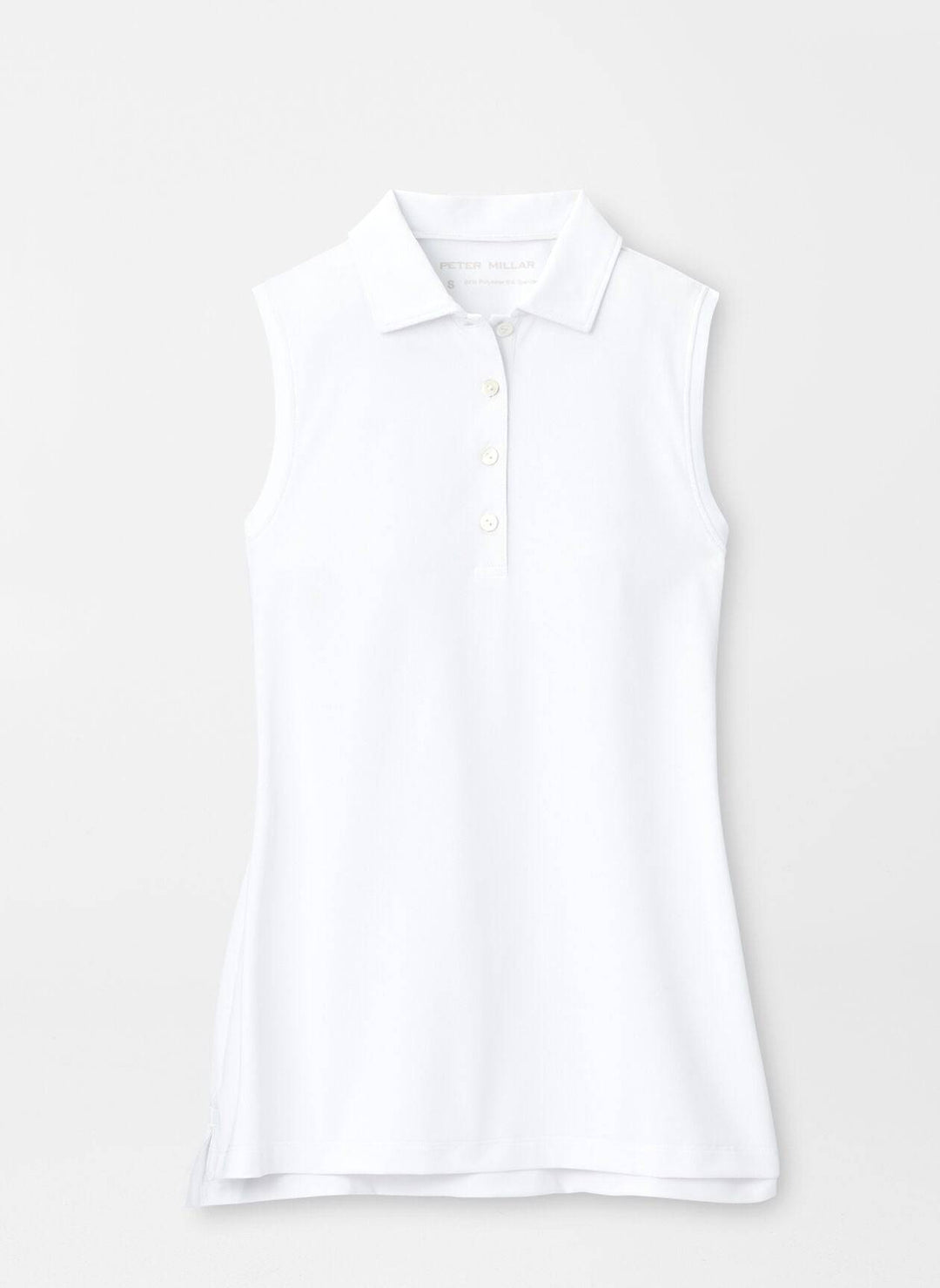 Peter Millar Womens Sleeveless Banded Button Polo - WHITE