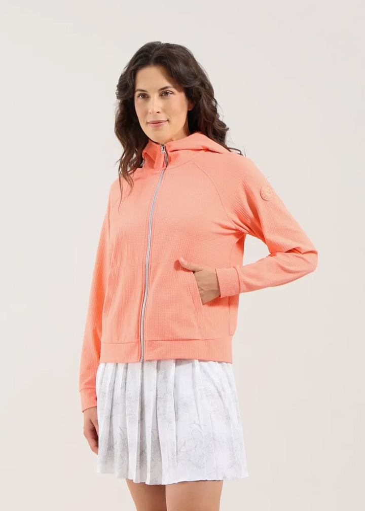 Chervo Women's POLLICINO Dry-Matic Full-Zip Hooded Sweatshirt - CORAL PINK