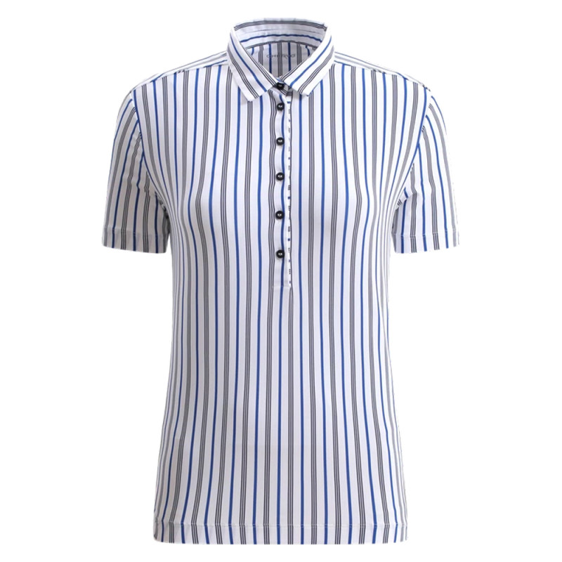 Chervo Women's ALFIE Dry-Matic Striped Polo - WHITE / BLUE