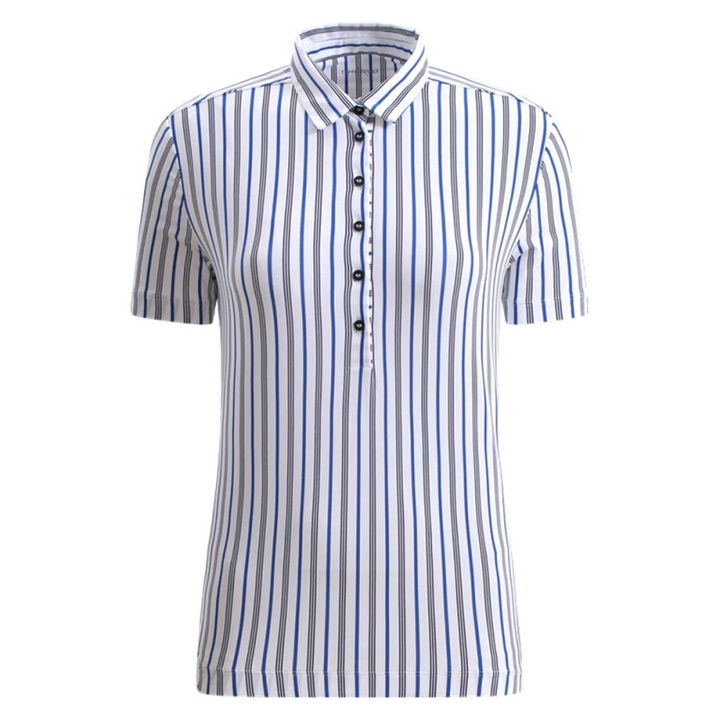 Chervo Women's ALFIE Dry-Matic Striped Polo - WHITE / BLUE
