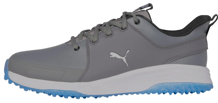 UNBOXED Puma Men's GRIP FUSION PRO 3.0 Golf Shoes - Quiet Shade/Silver/Ibiza Blue