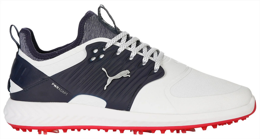 Puma Men's TOUR EDITION - PWRAdapt Caged Golf Shoes - White/Silver/Peacoat