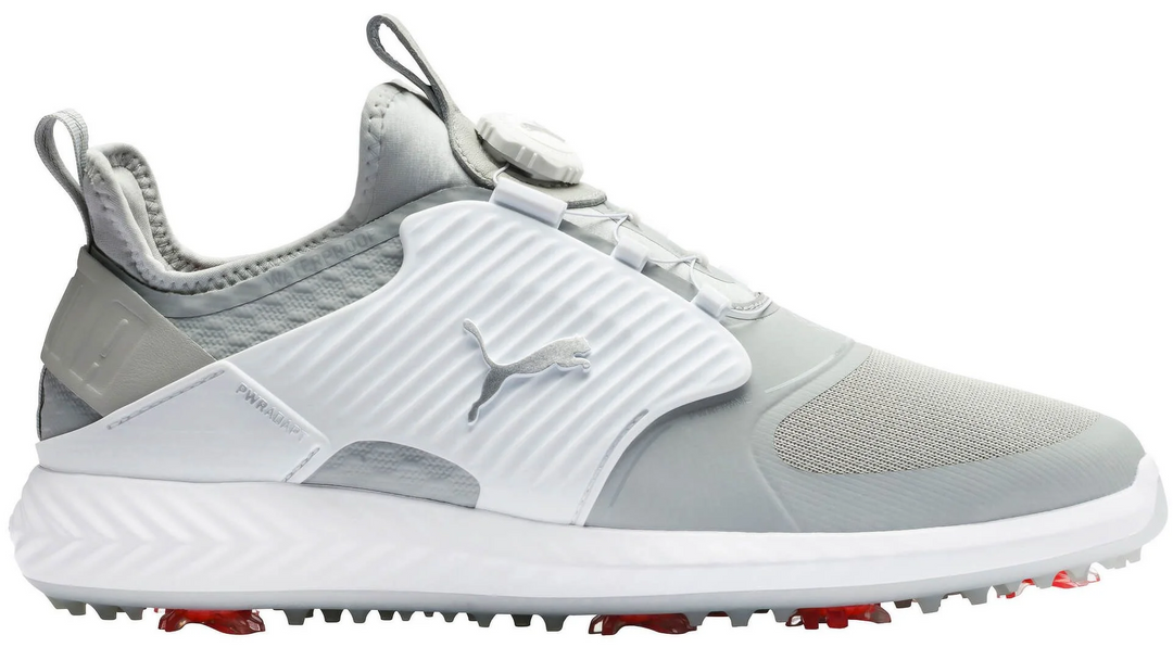 Puma Men's TOUR EDITION - IGINITE PWRAdapt Caged DISC  Golf Shoes - HIGH RISE -PUMA SILVER - PUMA WHITE