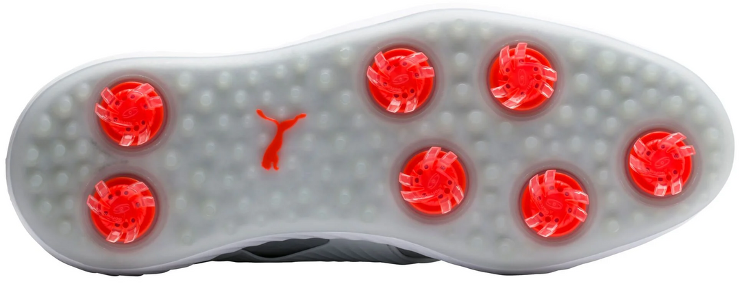 Puma Men's TOUR EDITION - IGINITE PWRAdapt Caged DISC  Golf Shoes - HIGH RISE -PUMA SILVER - PUMA WHITE