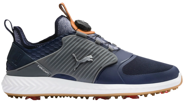 Puma Men's TOUR EDITION - IGINITE PWRAdapt Caged DISC  Golf Shoes - PEACOAT / PUMA SILVER / QUIET SHADE