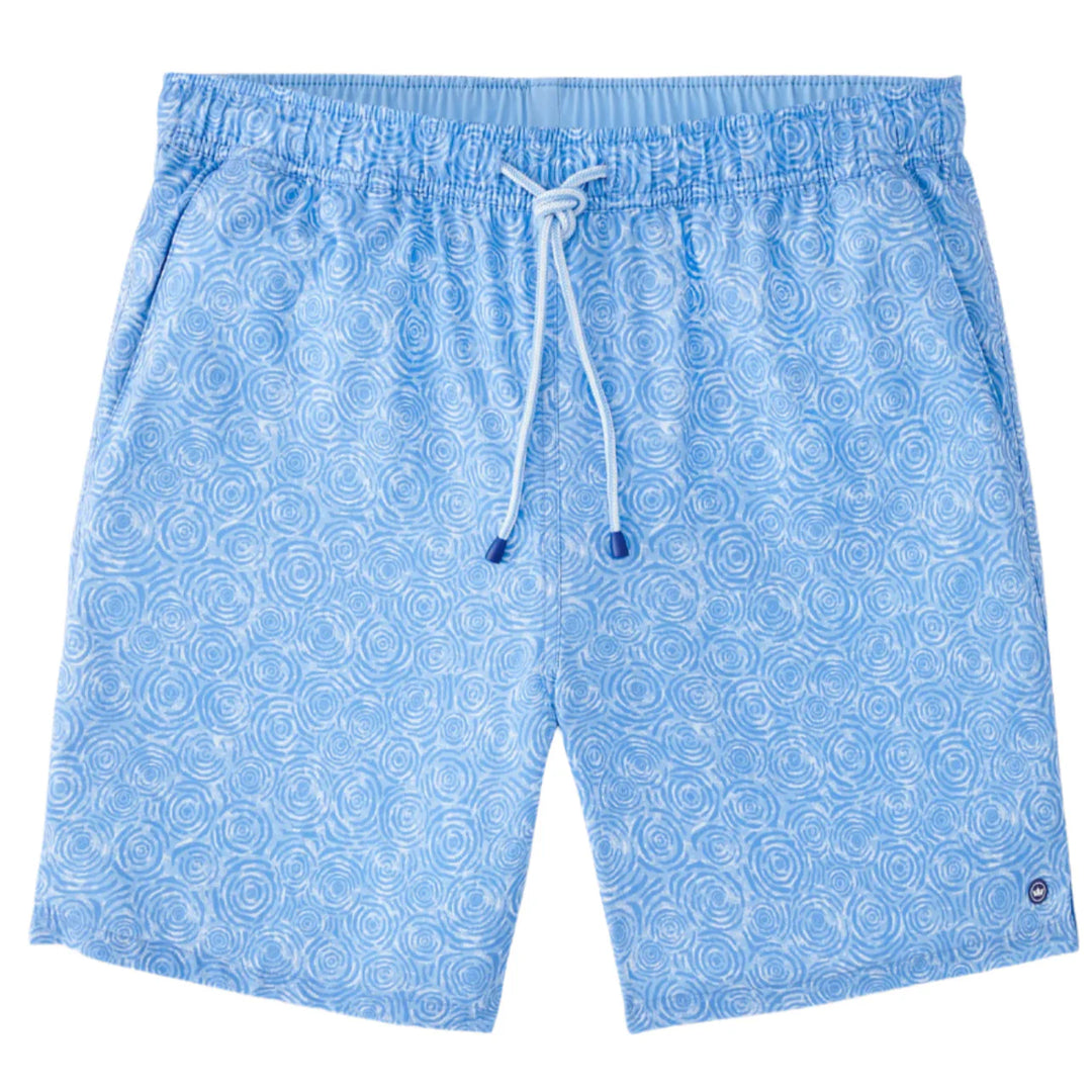 Peter Millar Men's Classic Fit Ripple Effect Swim Trunk - Cottage Blue