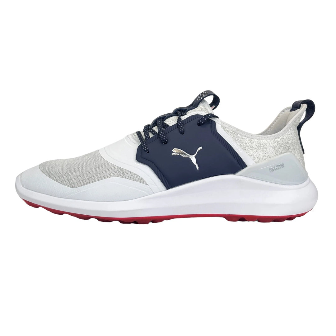 Puma Men's TOUR Ignite NXT Lace Golf Shoes - WHITE / SILVER / PEACOAT