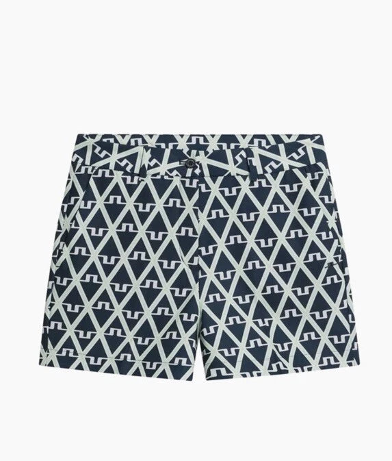 J.Lindeberg Womens Francesca Print Short Tights - Geo JL Navy