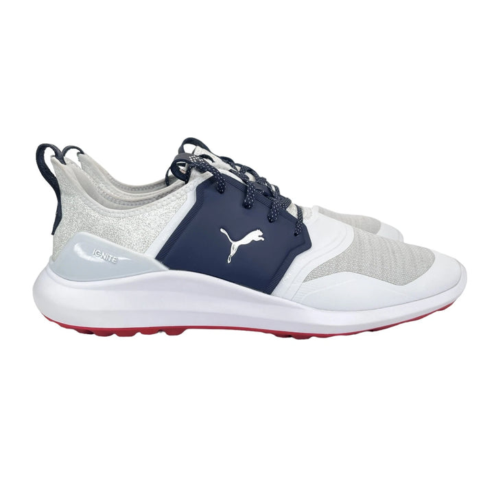 Puma Men's TOUR Ignite NXT Lace Golf Shoes - WHITE / SILVER / PEACOAT