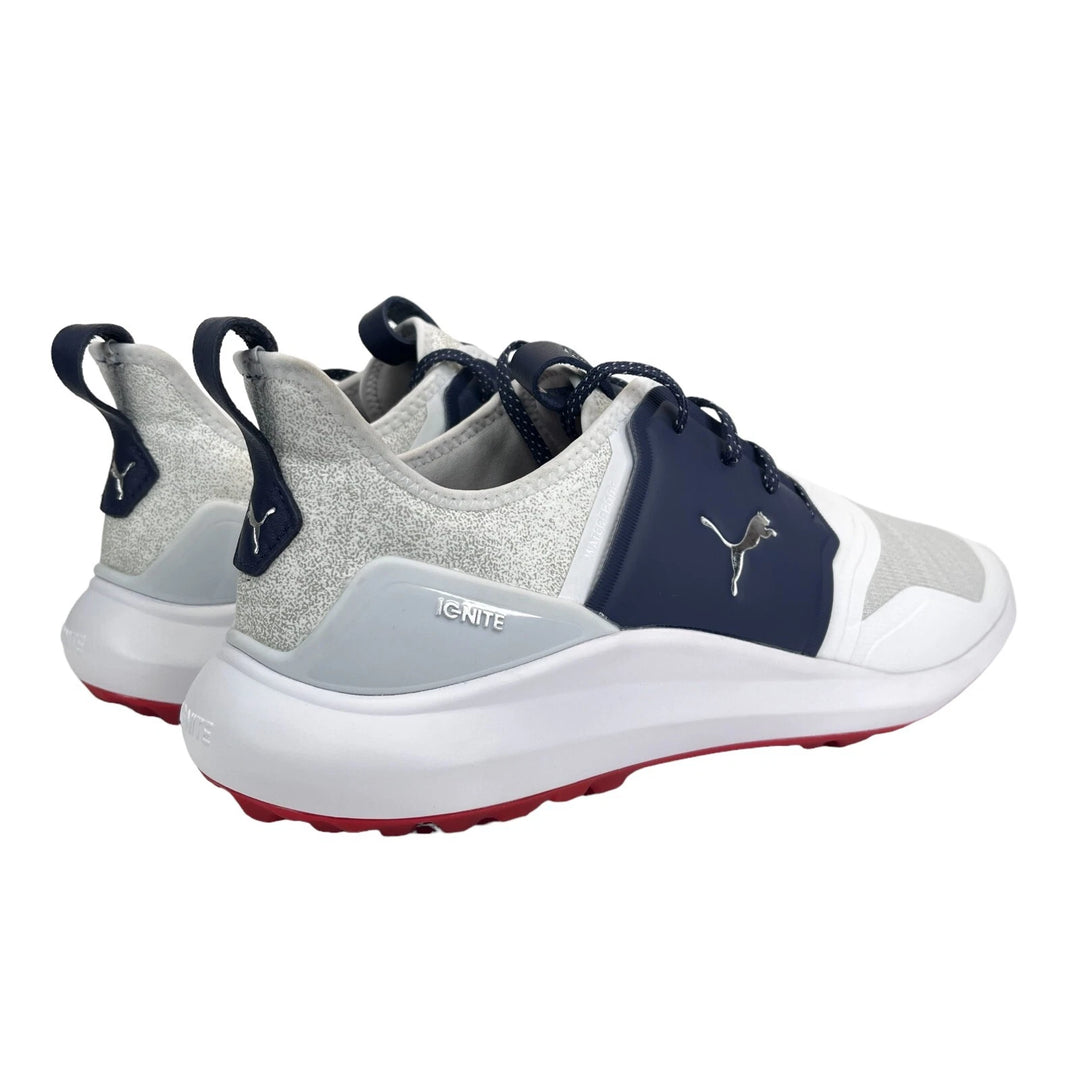 Puma Men's TOUR Ignite NXT Lace Golf Shoes - WHITE / SILVER / PEACOAT