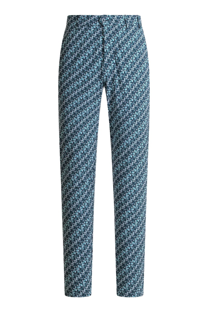 Chervò Men's SERENO 4-Way Stretch Print Pant - GREEN / SCRIBBLE